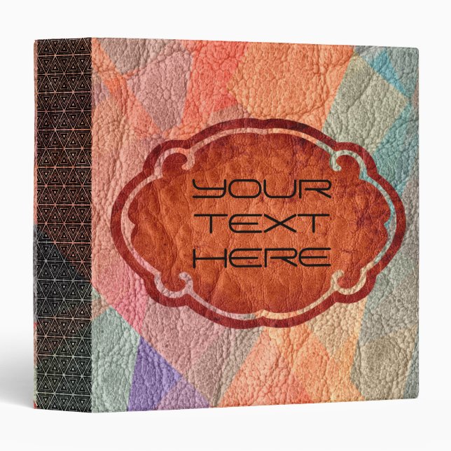 Classeur Cuir de couleur rétro #5 (Devant/Côté)