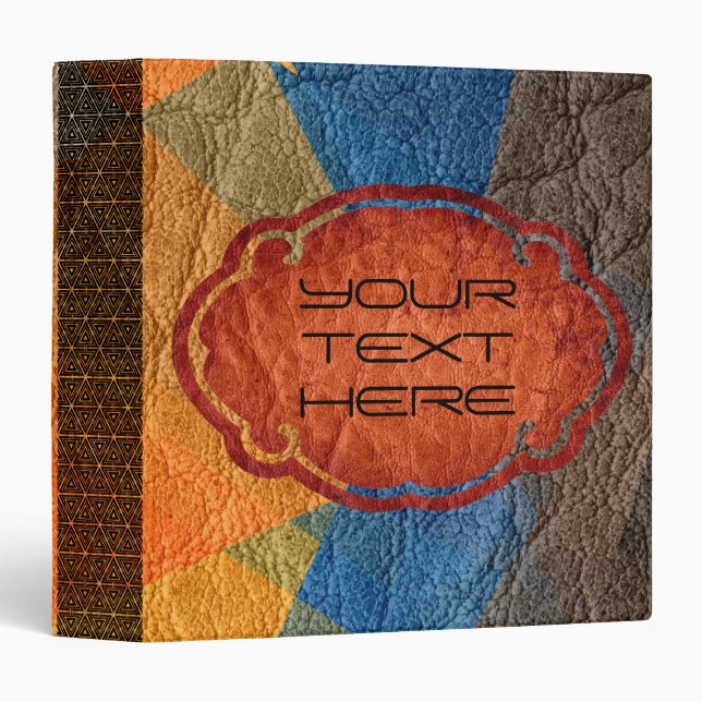 Classeur Cuir de couleur rétro #7 (Devant/Côté)