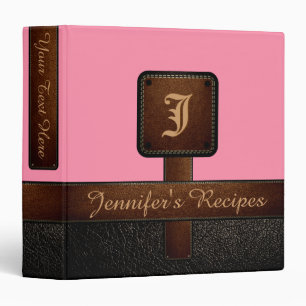 Classeur Cuir de recette élégante couleur rose Baker-Miller
