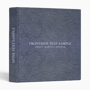 Classeur Cuir en daim bleu foncé look Fleurs incorporées