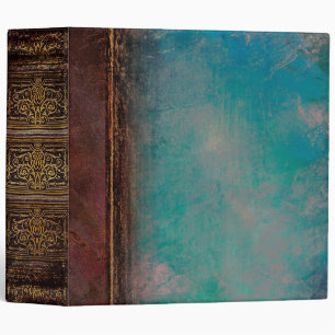 Classeur Cuir et turquoise rustiques de brun de Faux