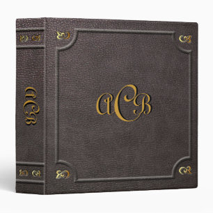 Classeur Cuir fait sur commande de Faux de monogramme