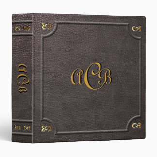 Classeur Cuir fait sur commande de Faux de monogramme
