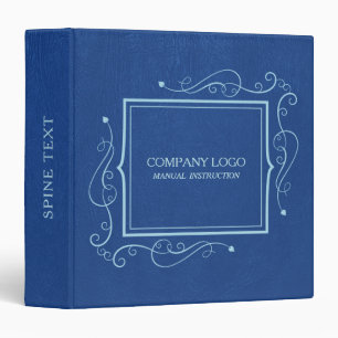 Classeur Cuir Faux Bleu Avec Accent Cadre Bleu