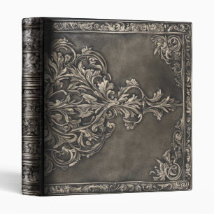 Classeur Cuir Filigrané Argent Bruni Gothique