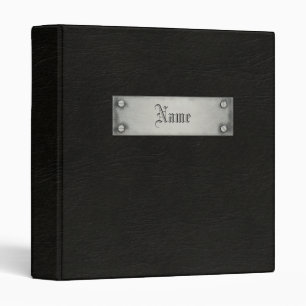 Classeur Cuir noir avec la plaque