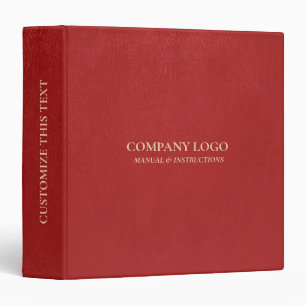 Classeur Cuir Rouge Avec Typographie D'Or Personnalisée