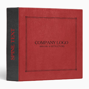 Classeur Cuir rouge et noir avec accentuation de cadre or