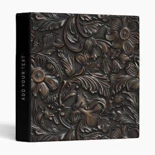Classeur Cuir rustique brun foncé