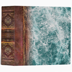 Classeur Cuir rustique de Faux et livre de marbre de Teal