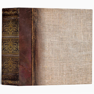 Classeur Cuir rustique de Faux et tome de toile de jute