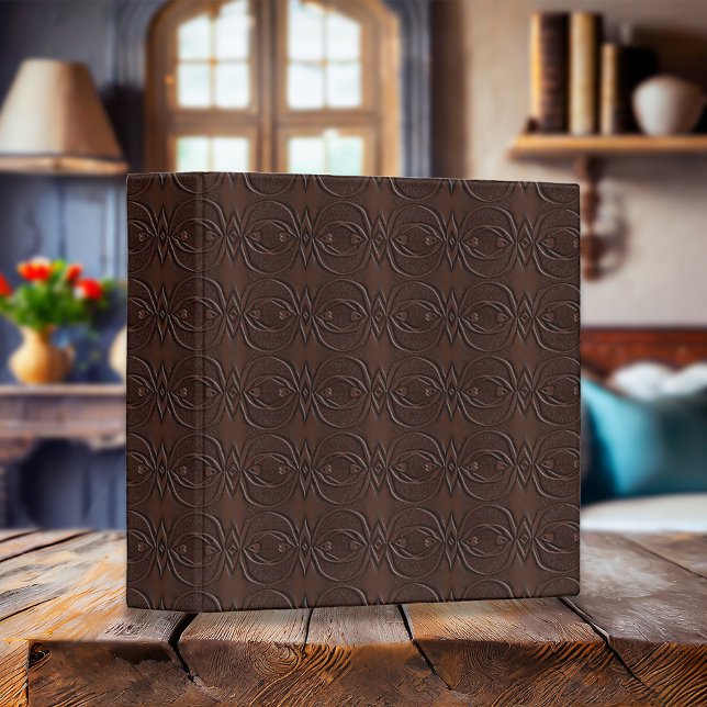 Classeur Cuir sculpté look Brown Motif sans couture (Créateur téléchargé)