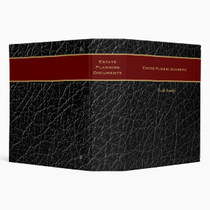 Classeur Cuir synthétique vintage noir et doré élégant