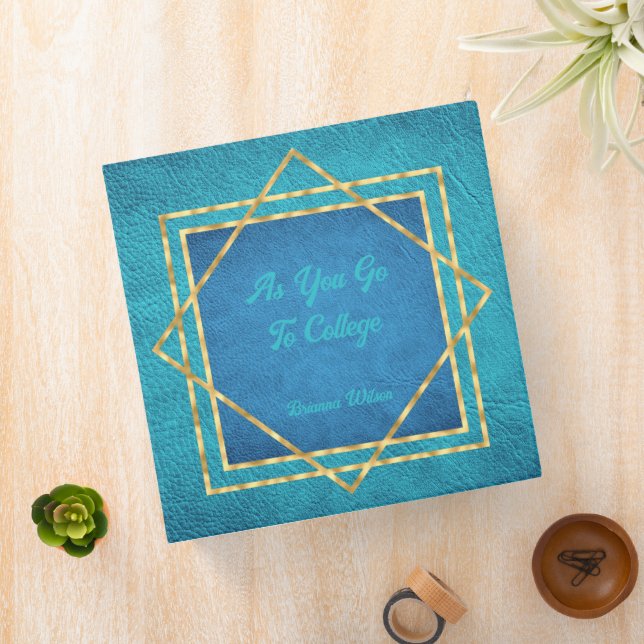 Classeur Cuir Turquoise et Royal Blue Faux (In Situ)