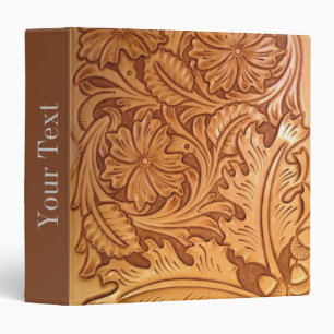 Classeur Cuir usiné brun rustique de pays occidental