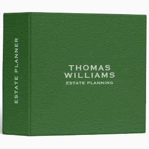 Classeur Cuir Vert Faux Aspect Typographie Vert Clair