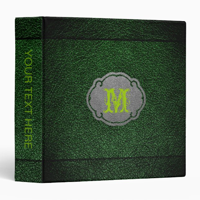 Classeur Cuir vert-foncé (Devant/Côté)