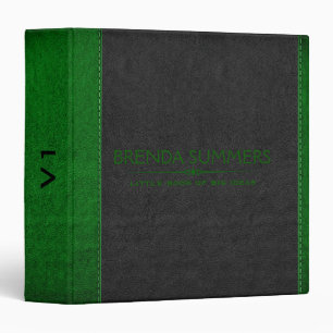 Classeur Cuir Vintage à pointes vert et noir