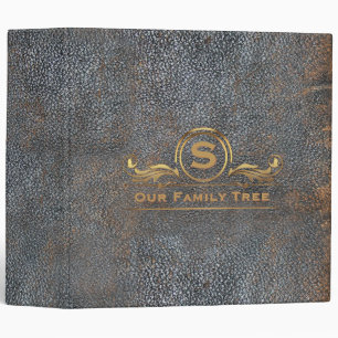 Classeur Cuir vintage antique de la généalogie d'arbre