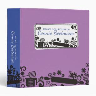Classeur Cuisine couleur personnalisée ustensiles fleurs re