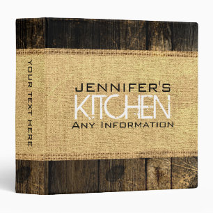 Classeur Cuisine de cuisine à look bois Vintage Burlap Rust