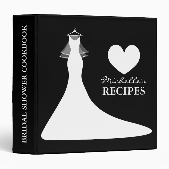 Classeur Cuisine de la nuptiale personnalisée livre de rece (Devant/Côté)