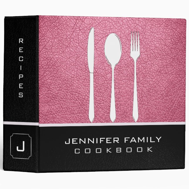 Classeur Cuisine en cuir rose Baker-Miller (Devant/Côté)