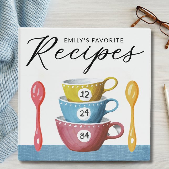 Classeur Cuisine personnalisée Cups de mesure Recette Livre (Créateur téléchargé)