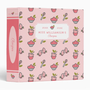 Classeur Cuisine rose et biscuiterie jolie Motif Recette