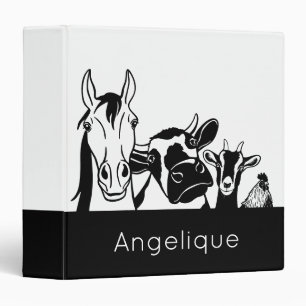 Classeur Cuisine simple noir et blanc mignon animaux de fer