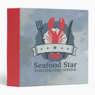 Classeur Cuisinier d'aquarelle 5 étoiles à la fourchette co