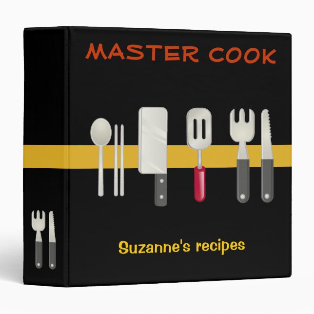 Classeur CUISINIER PRINCIPAL | votre nom (Devant/Côté)