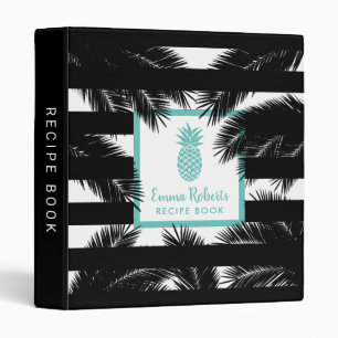 Classeur Cuisson moderne de rayures d'ananas turquoise de