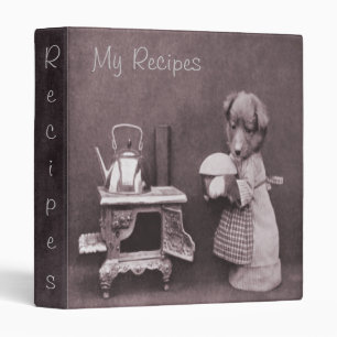 Classeur Cuisson vintage de chien dans la cuisine