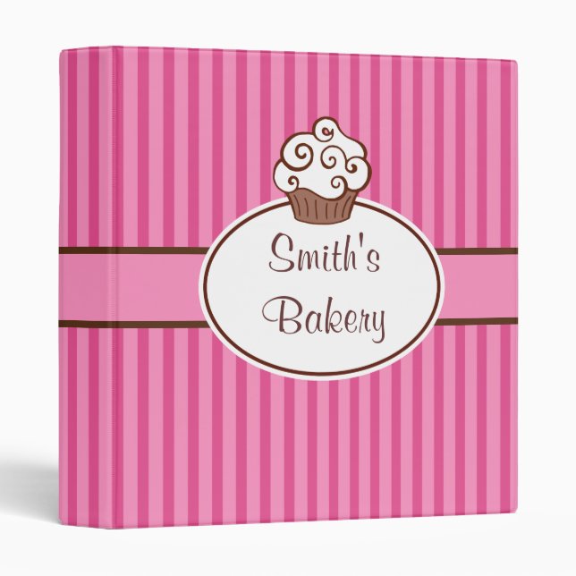 Classeur Cupcake personnalisé rétroactif (Devant/Côté)