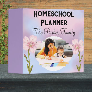 Classeur Custom Lilac Floral homeschool Girls, Moms Nom