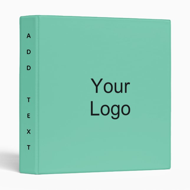 Classeur Custom, Logo, Seafoam Green. (Devant/Côté)
