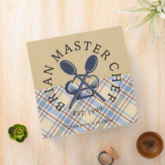 Classeur Custom Master chef Kraft paper Rustic Tartan blue