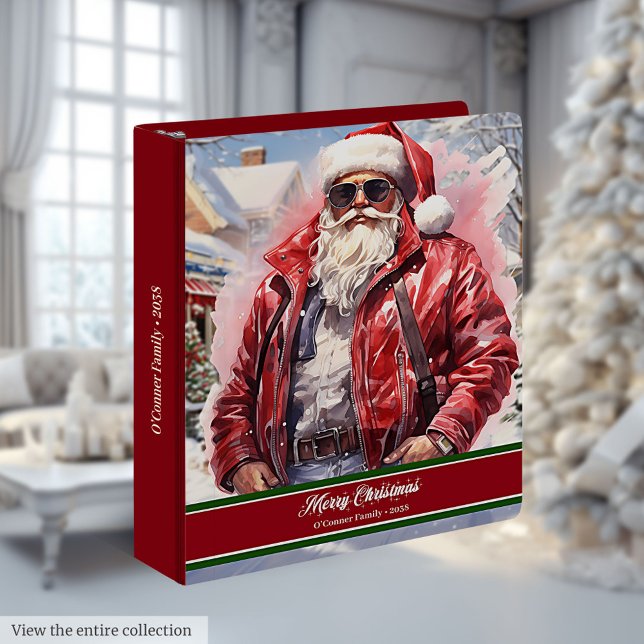 Classeur Custom Name Keepsake Cool Santa Claus Ring Binder  (Custom Name Keepsake Cool Santa Claus Ring Binder )