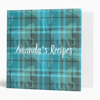 Classeur Custom Turquoise Blue Equestrian Tartan Recipe