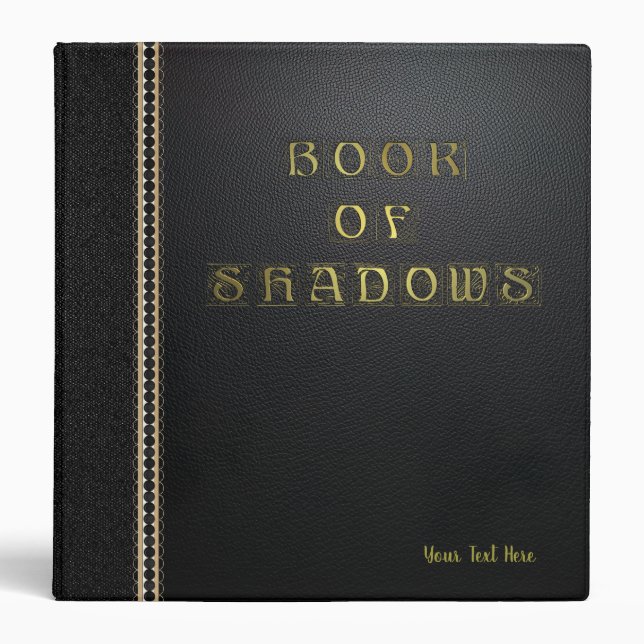 Classeur Customizable Black Leather Book of Shadows Binder (Devant)