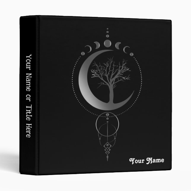 Classeur Customizable Tree of Life Moon Phase Binder (Devant/Côté)