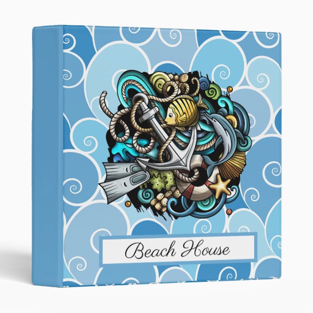 Classeur Customize Sea Themed  (Devant/Côté)