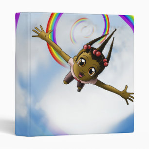 Classeur Cute African American Girl and Rainbow