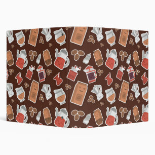 Classeur Cute Amateurs de café Caféine Theme Kawaii Motif