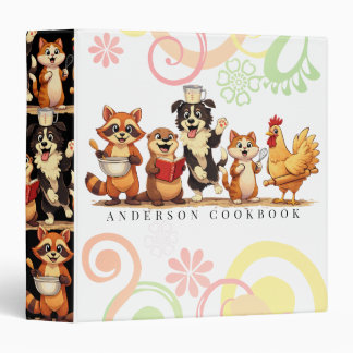 Classeur Cute animals baking utensils recipe cookbook