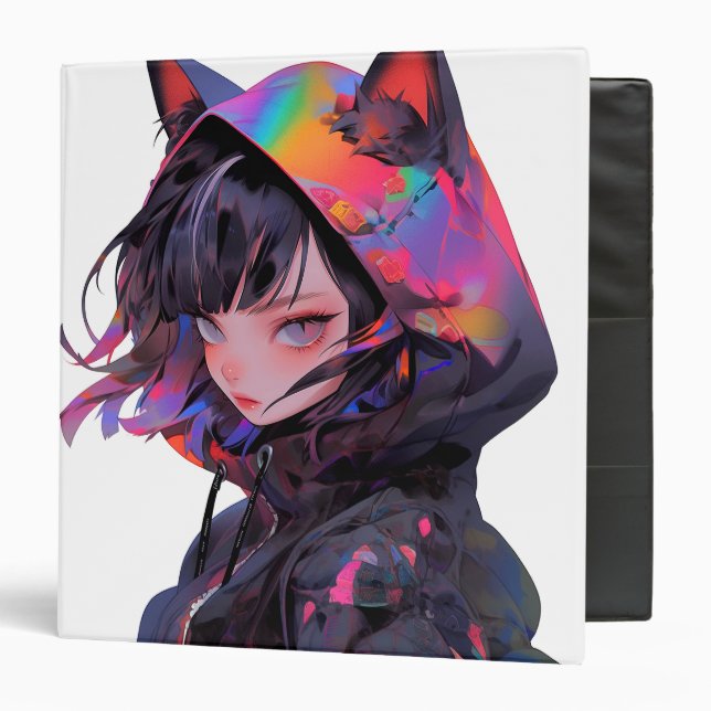 Classeur Cute Anime Catgirl (Devant/Intérieur)