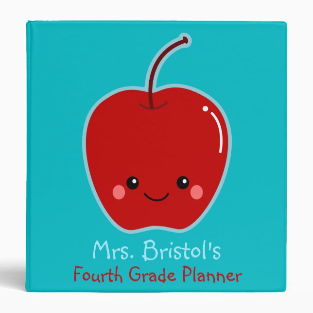 Classeur Cute Apple personnalisée pour un enseignant (Devant)