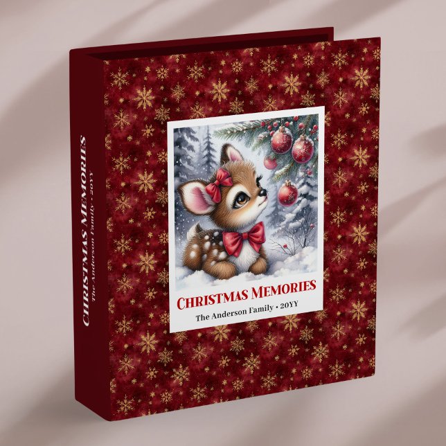 Classeur Cute baby deer Christmas scene kids memory album (Cute baby deer Christmas scene kids memory album)