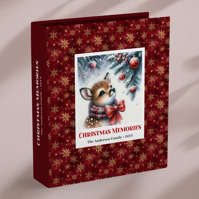 Classeur Cute Baby Fawn Snowy Forest Custom Christmas Album (Cute Baby Fawn Snowy Forest Custom Christmas Album 3 ring binder)
